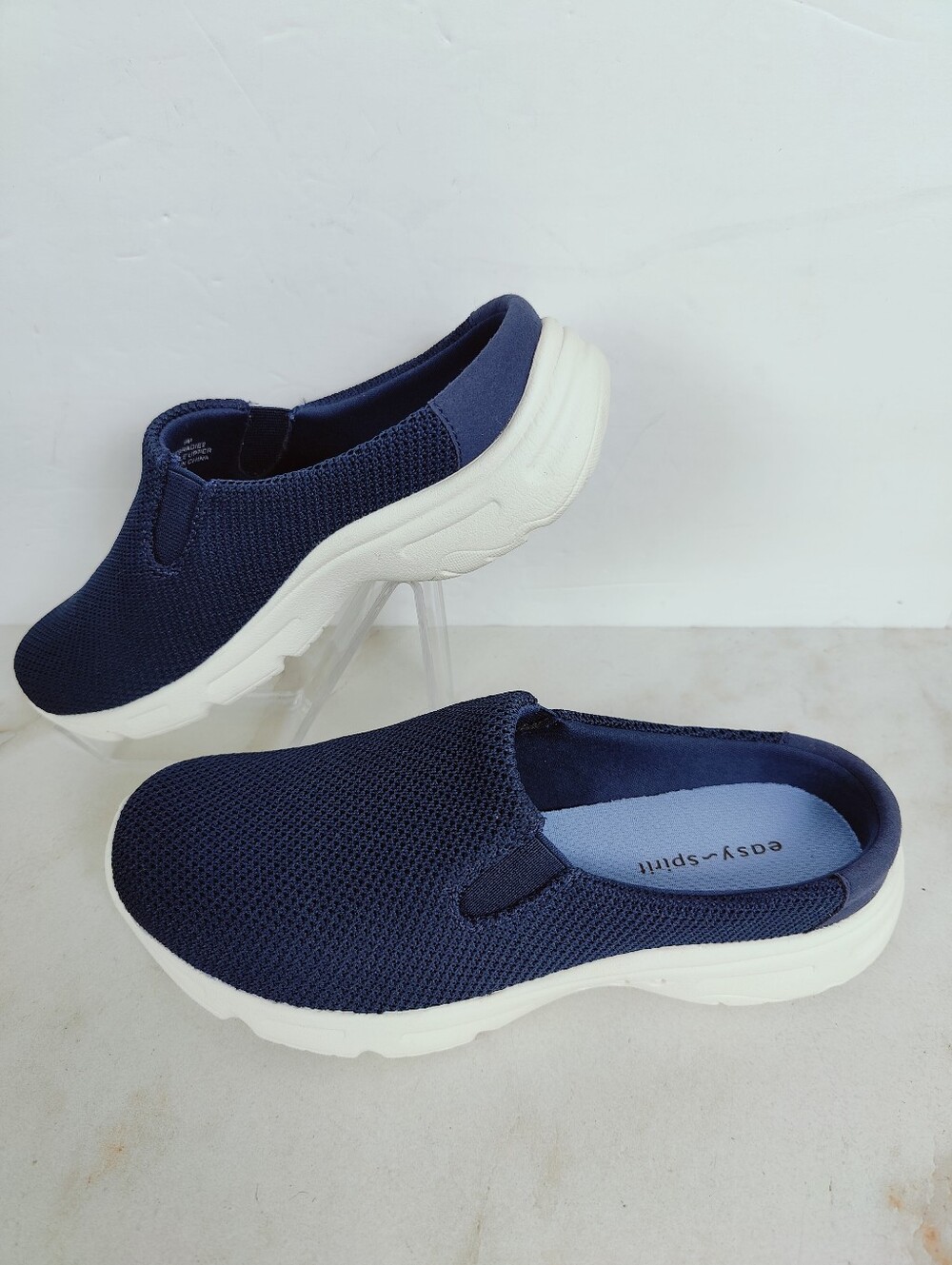 NIB Easy Spirit Bradie 2 Dark Blue Slip On Walking Mules Clogs Sneakers, Sz 6